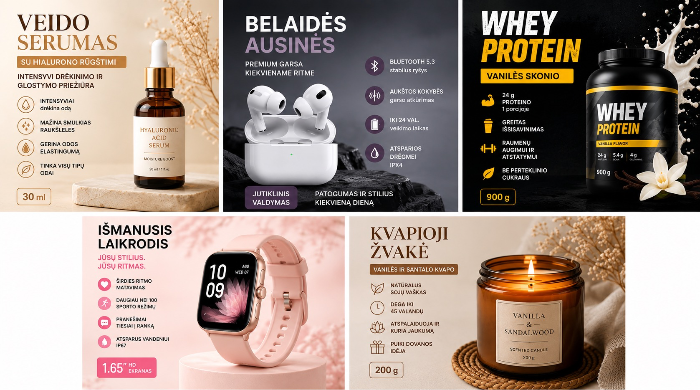 produktų kortelės gaminimas