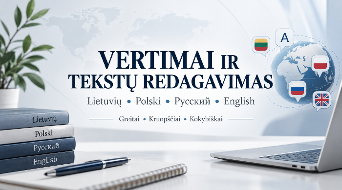 Išversiu ir suredaguosiu tekstą lietuvių, lenkų, rusų ir anglų kalbomis