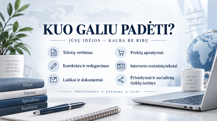 Išversiu ir suredaguosiu tekstą lietuvių, lenkų, rusų ir anglų kalbomis