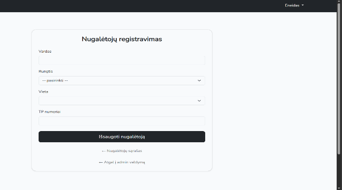 Internetinių svetainių ar valdymo sistemų kūrimas 