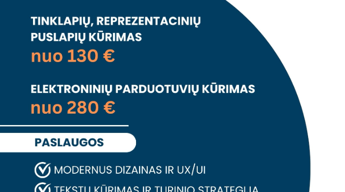 Kuriame efektyvius tinklapius ir elektronines parduotuves