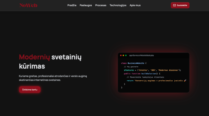 Aš sukursiu jums individualią svetainę